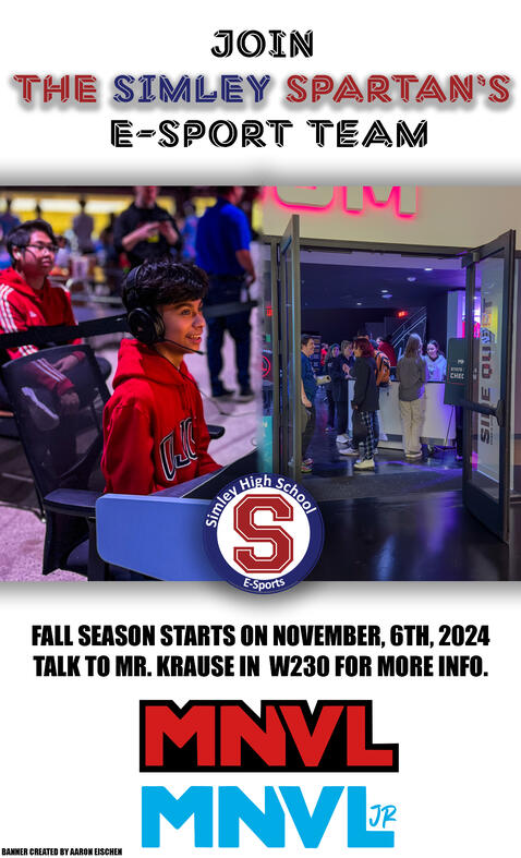 Simley High School E-Sports Poster Simley High School Poster
