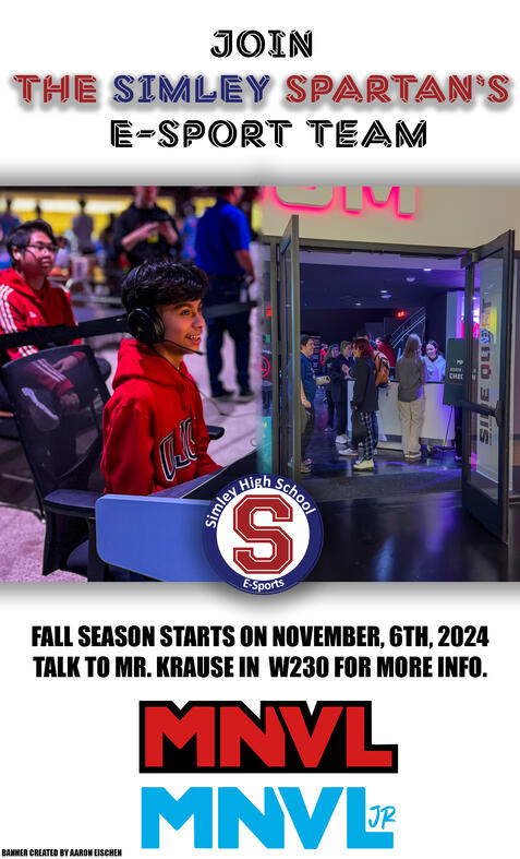Simley High School E-Sports Poster Simley High School Poster